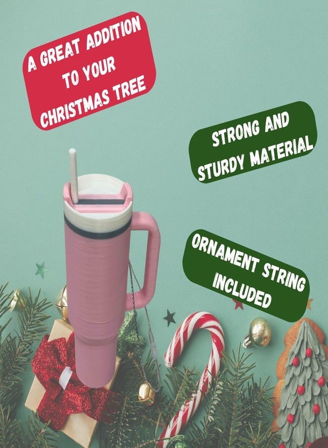 Chatelet Tumbler Cup Replica Christmas Ornament | 2023 Popular Water Bottle Replica Mug Holiday Ornament | Made in USA (Pink) - Image 3